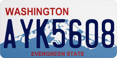 WA license plate AYK5608