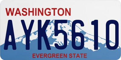 WA license plate AYK5610