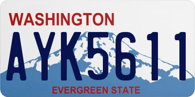 WA license plate AYK5611