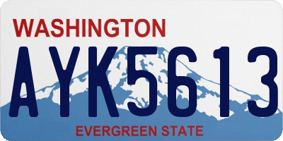 WA license plate AYK5613