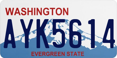 WA license plate AYK5614