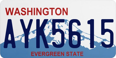 WA license plate AYK5615