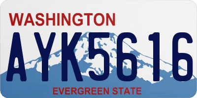 WA license plate AYK5616