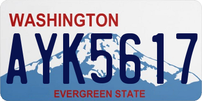 WA license plate AYK5617