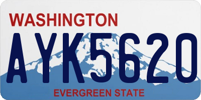 WA license plate AYK5620