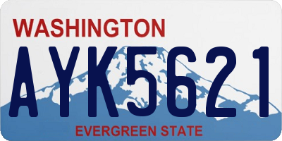 WA license plate AYK5621