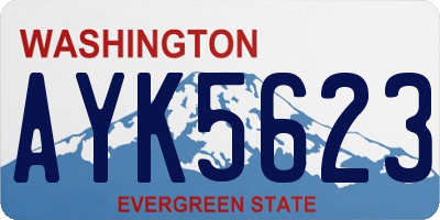 WA license plate AYK5623