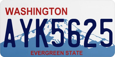 WA license plate AYK5625
