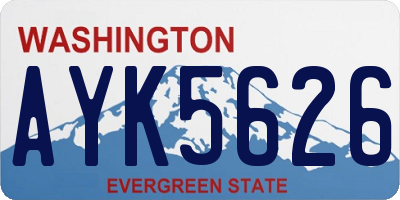 WA license plate AYK5626
