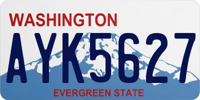 WA license plate AYK5627