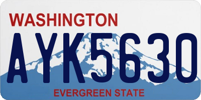 WA license plate AYK5630
