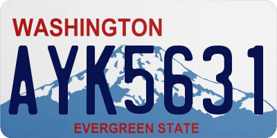 WA license plate AYK5631
