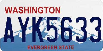 WA license plate AYK5633