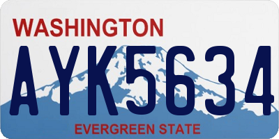 WA license plate AYK5634