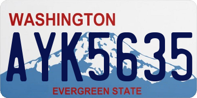 WA license plate AYK5635