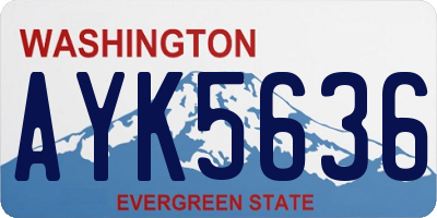 WA license plate AYK5636