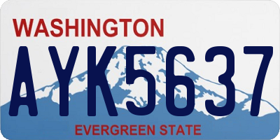 WA license plate AYK5637