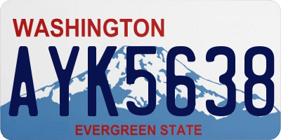 WA license plate AYK5638