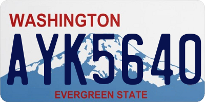 WA license plate AYK5640