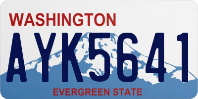 WA license plate AYK5641