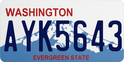 WA license plate AYK5643