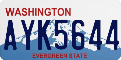 WA license plate AYK5644