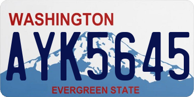 WA license plate AYK5645
