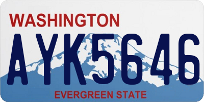 WA license plate AYK5646