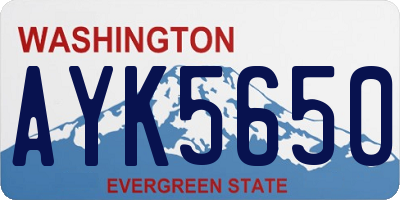 WA license plate AYK5650