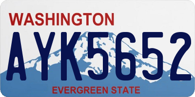 WA license plate AYK5652