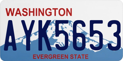 WA license plate AYK5653
