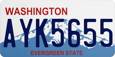 WA license plate AYK5655