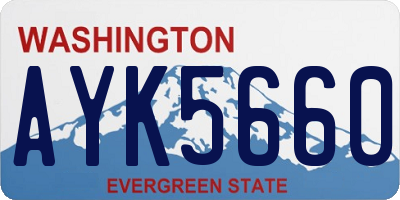 WA license plate AYK5660