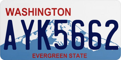 WA license plate AYK5662
