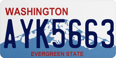 WA license plate AYK5663