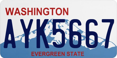 WA license plate AYK5667