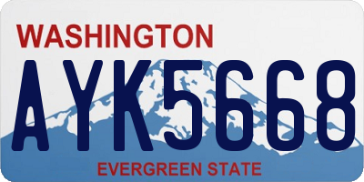 WA license plate AYK5668