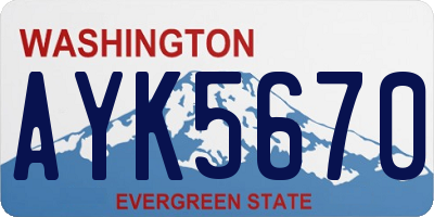 WA license plate AYK5670