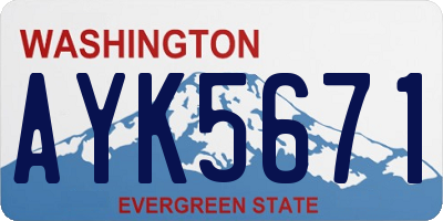 WA license plate AYK5671