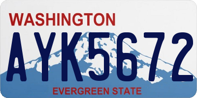 WA license plate AYK5672