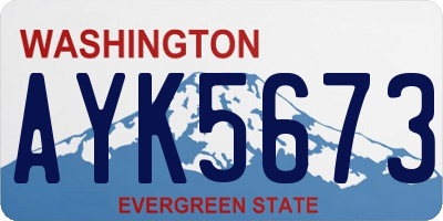 WA license plate AYK5673