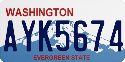 WA license plate AYK5674