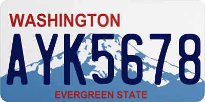 WA license plate AYK5678