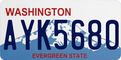 WA license plate AYK5680