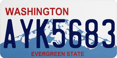 WA license plate AYK5683