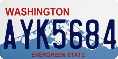 WA license plate AYK5684