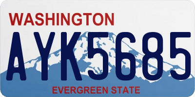 WA license plate AYK5685