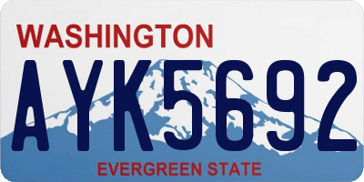 WA license plate AYK5692