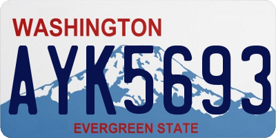 WA license plate AYK5693