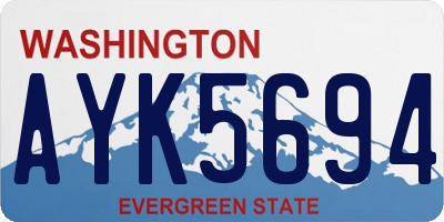 WA license plate AYK5694